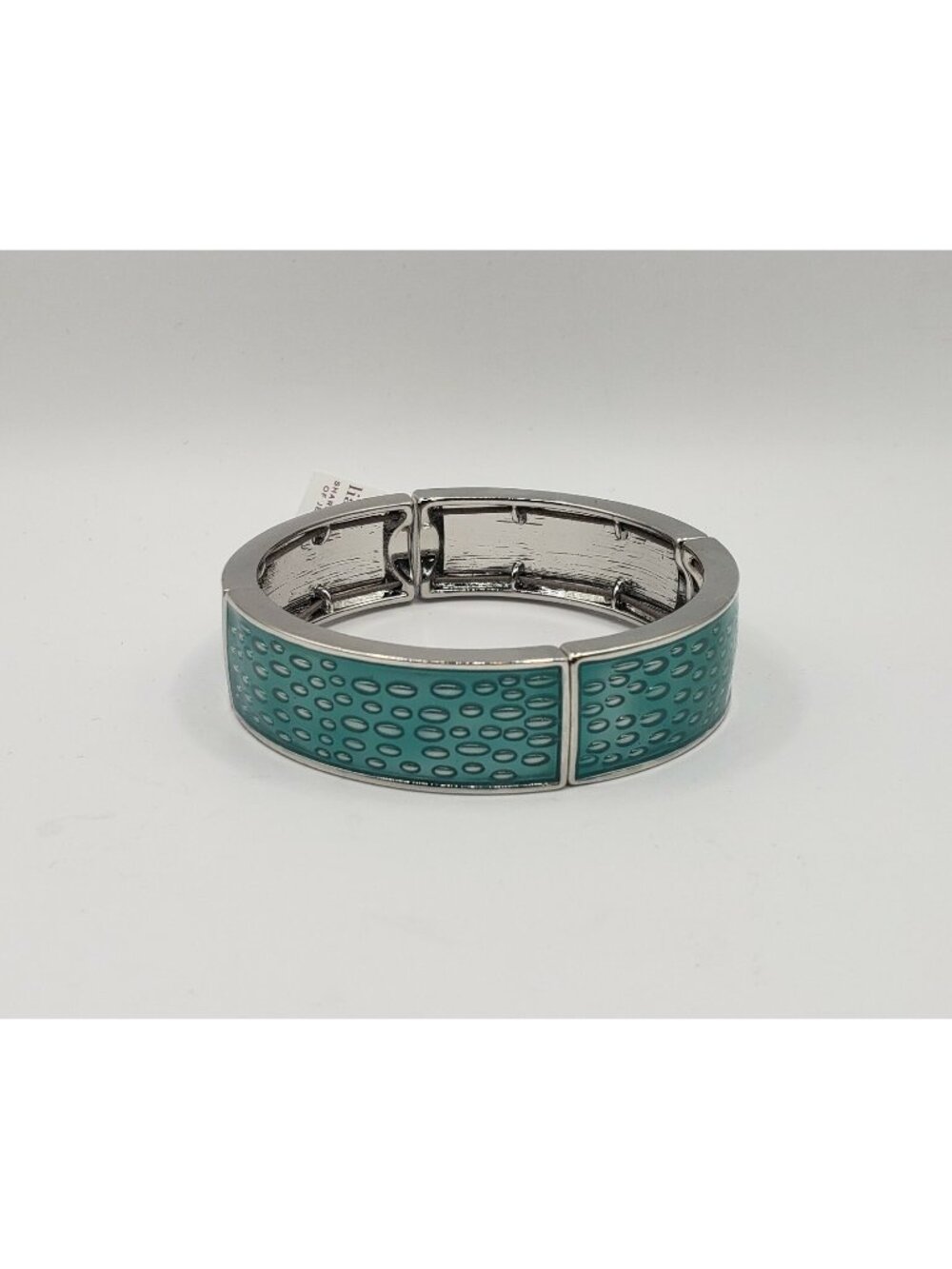 Lia Sophia Quench Stretch Enamel Teal/Turquoise Stretch Silvertone Bracelet